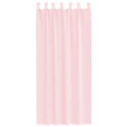 Rideaux en voile avec passe-tringles 2 pcs rose clair 