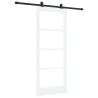 Porte coulissante avec kit matériel 'ORKDAL'Bois solide blanc et verre 
