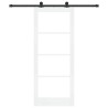 Porte coulissante avec kit matériel 'ORKDAL'Bois solide blanc et verre 