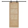Porte coulissante avec kit de quincaillerie 78x211 cm en bois massif de pin 