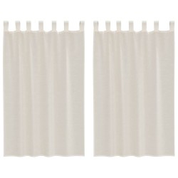 Rideaux en voile avec passants 2 pcs crème 