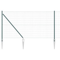 Clôture Euro avec 13 poteaux en métal 1x25 m en acier galvanisé vert 