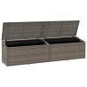 Boîte de rangement de jardin gris 220x50x58 cm résine tressée 