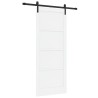 Porte Coulissante avec Kit de Quincaillerie Blanche 86x211 cm Bois de Pin Massif 
