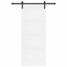 Porte Coulissante avec Kit de Quincaillerie Blanche 86x211 cm Bois de Pin Massif 