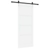 Porte Coulissante avec Kit de Quincaillerie Blanche 86x211 cm Bois de Pin Massif 