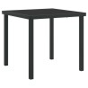 Ensemble de salle à manger de jardin 3 pièces avec coussins noir en rotin synthétique 