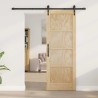 Porte Coulissante avec Set Matériel 73.5x198.5 cm Bois Massif Pin 