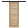 Porte Coulissante avec Set Matériel 73.5x198.5 cm Bois Massif Pin 
