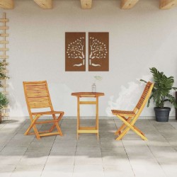 Ensemble bistro pliant 3 pcs Acacia naturel 60 x 60 x 75 cm 