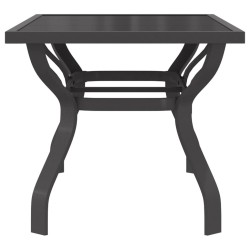 Table de jardin Gris et noir 140x70x70 cm Acier et verre 