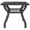 Table de jardin Gris et noir 140x70x70 cm Acier et verre 