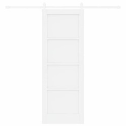 Porte coulissante avec set de quincaillerie blanche 73,5x198,5 cm en bois massif de pin 