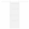 Porte coulissante avec set de quincaillerie blanche 73,5x198,5 cm en bois massif de pin 