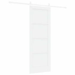 Porte coulissante avec set de quincaillerie blanche 73,5x198,5 cm en bois massif de pin 