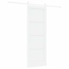 Porte coulissante avec set de quincaillerie blanche 73,5x198,5 cm en bois massif de pin 