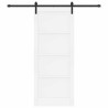 Porte coulissante avec ensemble de quincaillerie blanche 86x211 cm en bois massif de pin 
