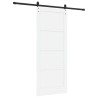 Porte coulissante avec ensemble de quincaillerie blanche 86x211 cm en bois massif de pin 