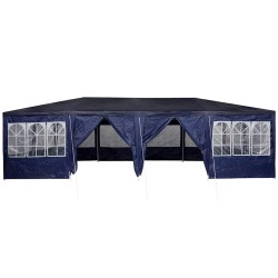 Tente de fête avec 12 parois bleues 8x4 m PE 