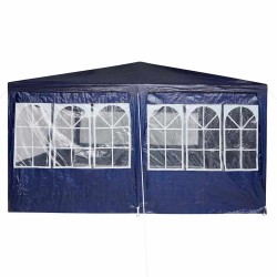 Tente de fête avec 12 parois bleues 8x4 m PE 
