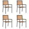 Chaises de Jardin 4 pcs Crème, Marron 