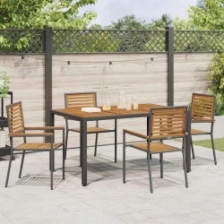 Chaises de Jardin 4 pcs Crème, Marron 