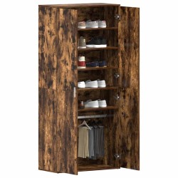 Meuble à chaussures en chêne fumé 80x39x180 cm Bois d'ingénierie 