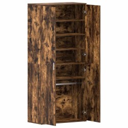 Meuble à chaussures en chêne fumé 80x39x180 cm Bois d'ingénierie 