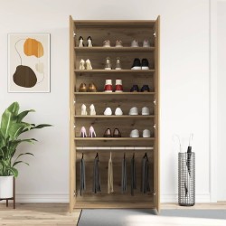 Cabinet à chaussures en chêne artisan 80x39x180 cm en bois d'ingénierie 