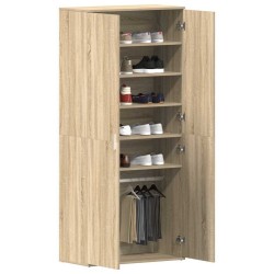Cabinet à chaussures chêne Sonoma 80x39x180 cm Bois d'ingénierie 