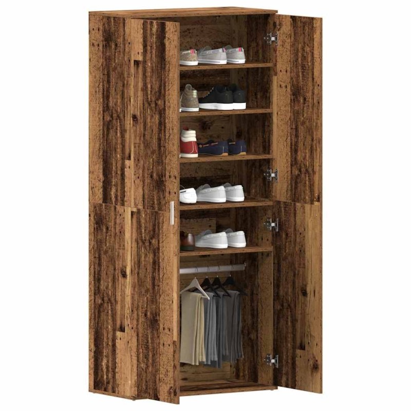 Cabinet à Chaussures Bois Ancien 80x39x180 cm Bois d'Ingénierie 