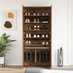 Cabinet à Chaussures Bois Ancien 80x39x180 cm Bois d'Ingénierie 