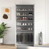 Armoire à chaussures gris béton 80x39x180 cm en bois aggloméré 