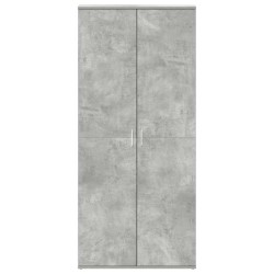 Armoire à chaussures gris béton 80x39x180 cm en bois aggloméré 