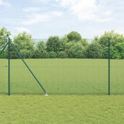 Clôture Soudée avec 13 Poteaux Vert 1,5x25 m Acier 