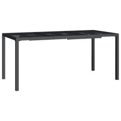 Table de jardin anthracite 165x80x72 cm acier 