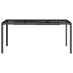 Table de jardin anthracite 165x80x72 cm acier 