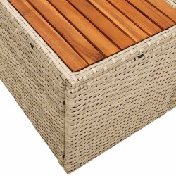 Canapé de jardin 2 places avec coussins en poly rattan beige 