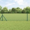 Clôture en fil soudé avec 13 poteaux verte 0.5x50 m en acier 