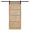 Porte coulissante avec ensemble de quincaillerie 93x202 cm en bois massif de pin 