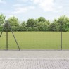 Clôture en fil soudé avec 13 poteaux flangés Gris 1.2x25 m Acier 