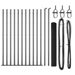 Clôture en fil soudé avec 13 poteaux flangés Gris 1.2x25 m Acier 