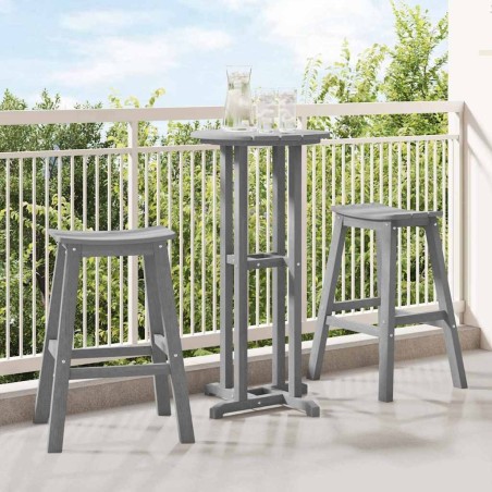 Ensemble de bar de jardin 3 pièces gris clair HDPE 