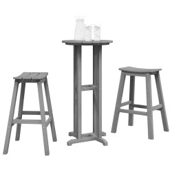 Ensemble de bar de jardin 3 pièces gris clair HDPE 