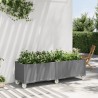 Jardinière à roulettes gris clair 160x50x54 cm PP 