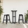 Ensemble de jardin 3 pièces en HDPE noir 