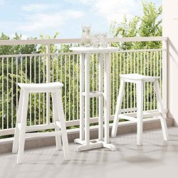 Ensemble de bar de jardin 3 pièces blanche HDPE vidaXL 
