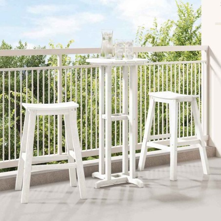 Ensemble de bar de jardin 3 pièces blanche HDPE vidaXL 