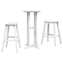 Ensemble de bar de jardin 3 pièces blanche HDPE vidaXL 