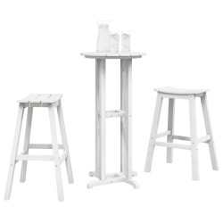Ensemble de bar de jardin 3 pièces blanche HDPE vidaXL 